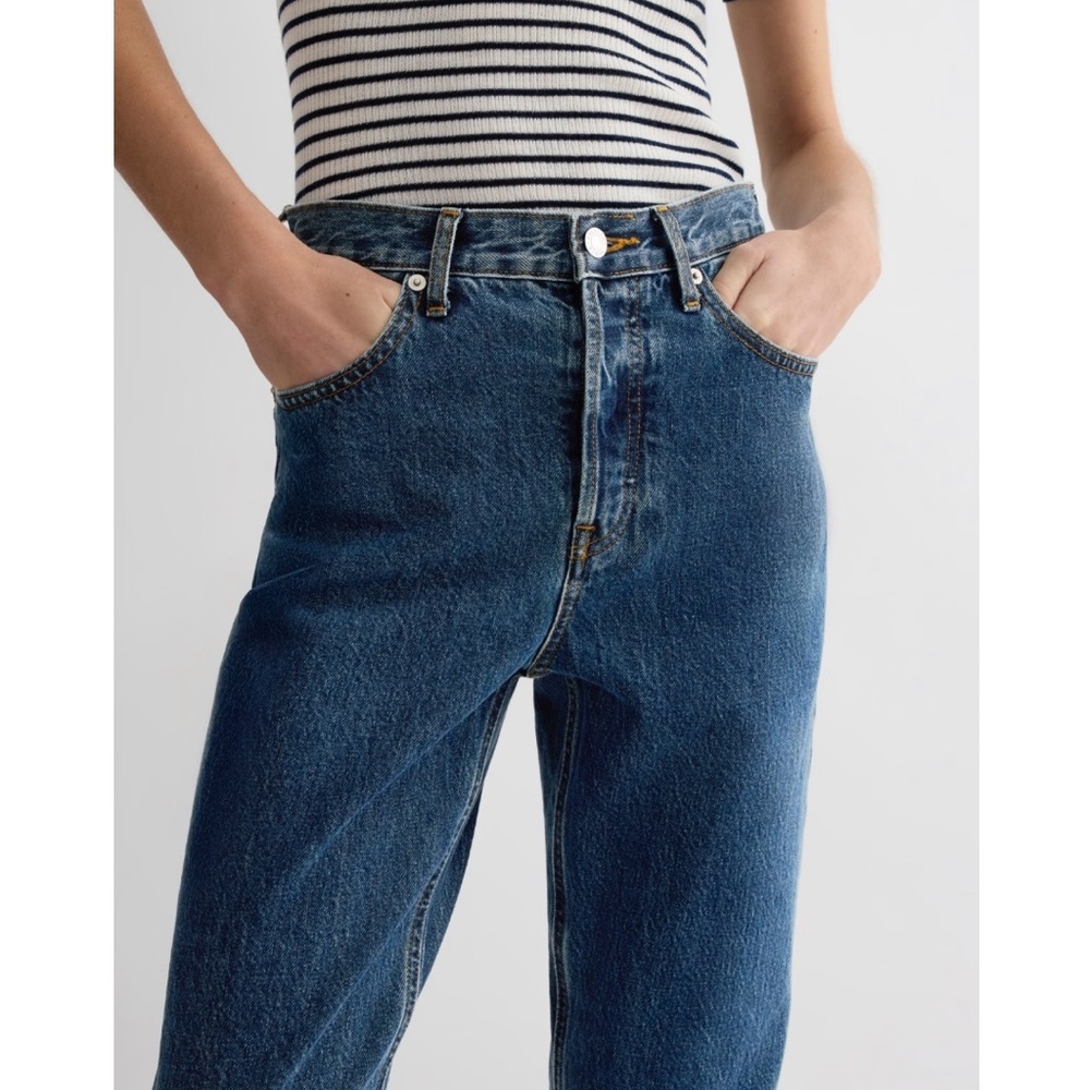 Everlane The '90s Cheeky Jean In Deep Atlantic Wash Size 26 Ankle - Picture 3 of 15